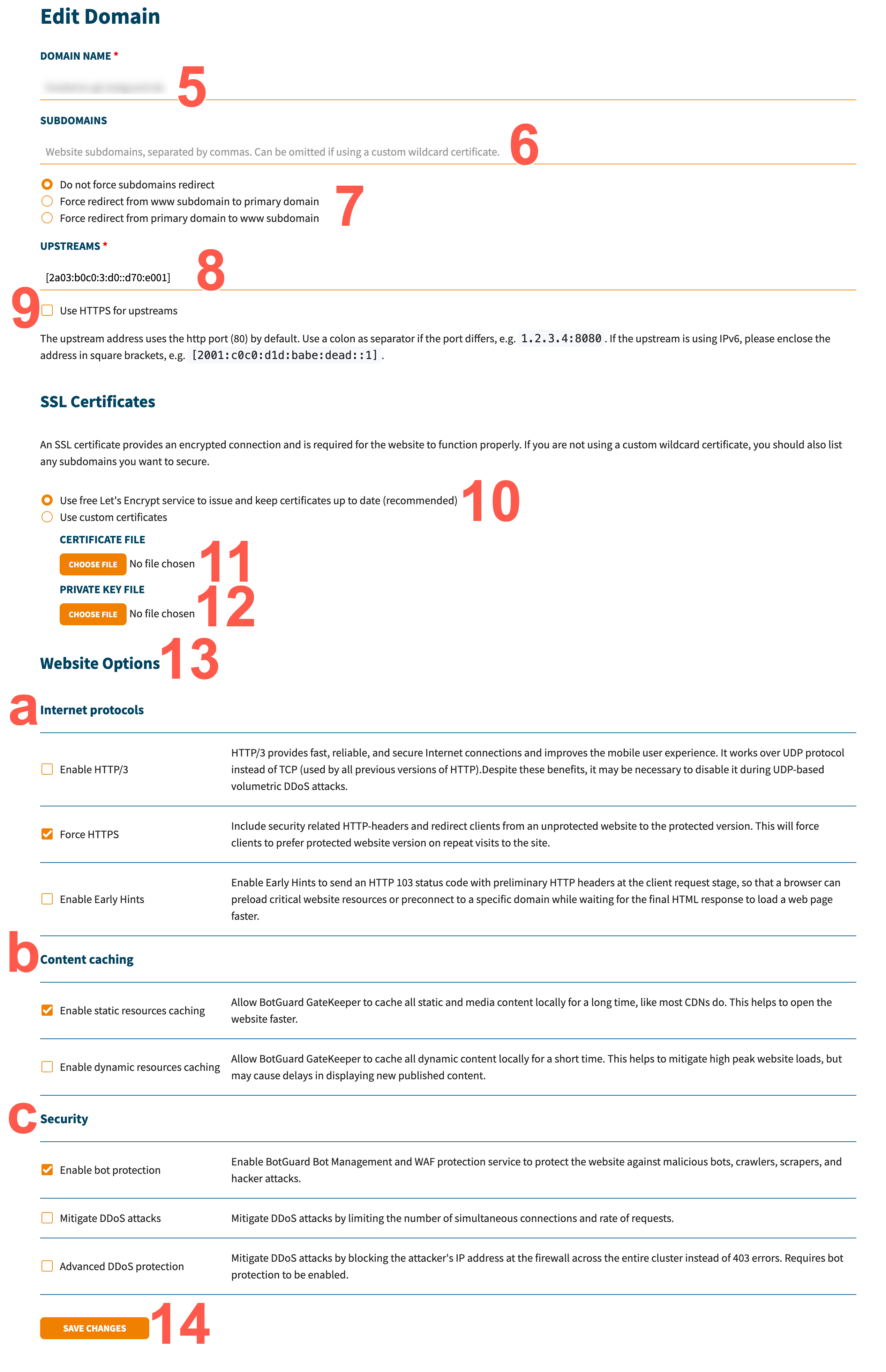 Configure a domain