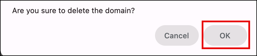 Delete a domain